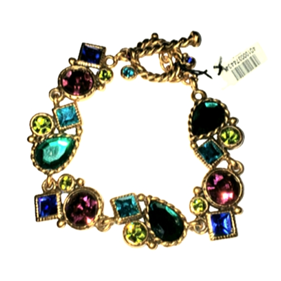 Chicos Gold and Jewel Tone Toggle Bracelet - Picture 3 of 3